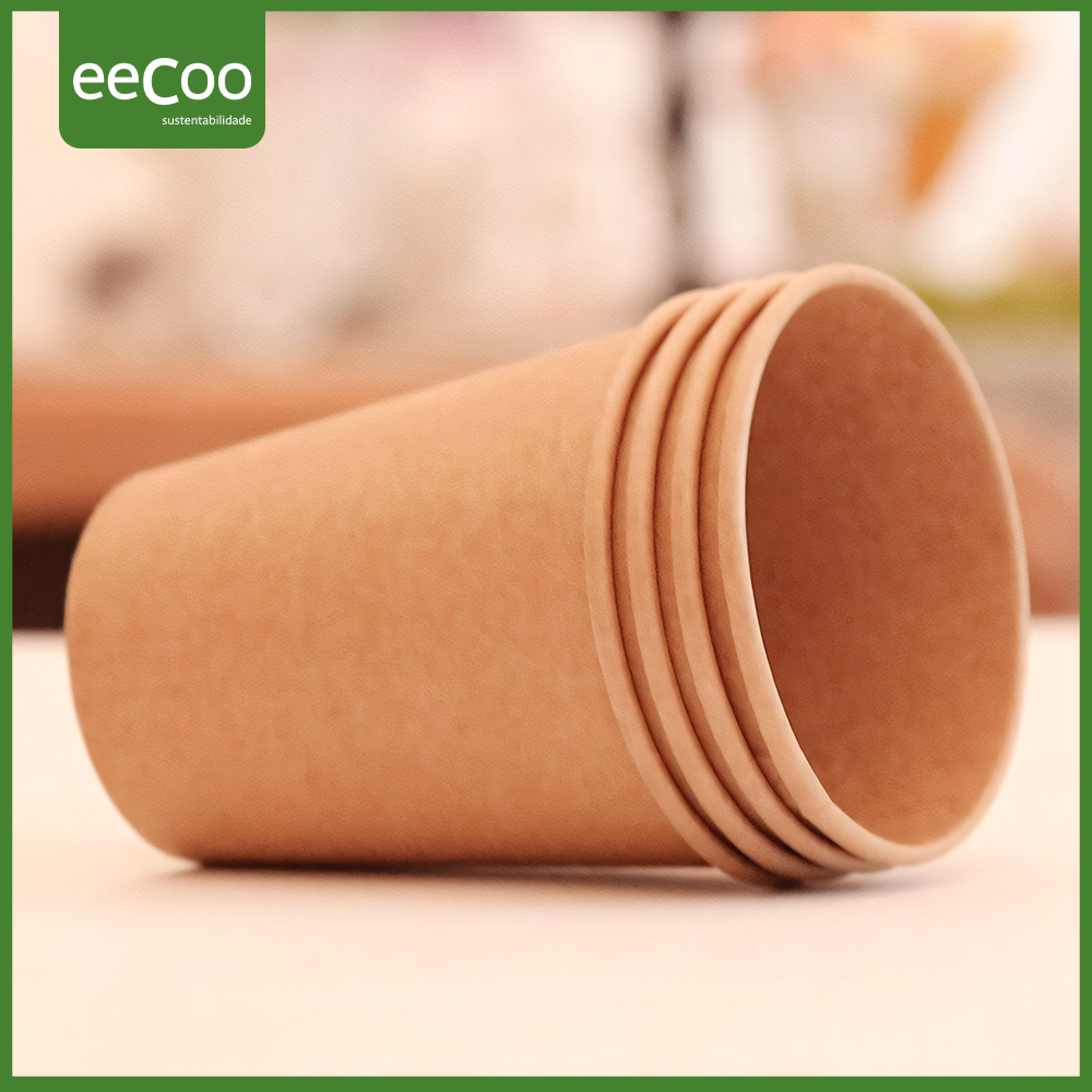 Copo de papel 240 ml biodegradável e compostável – 50 un