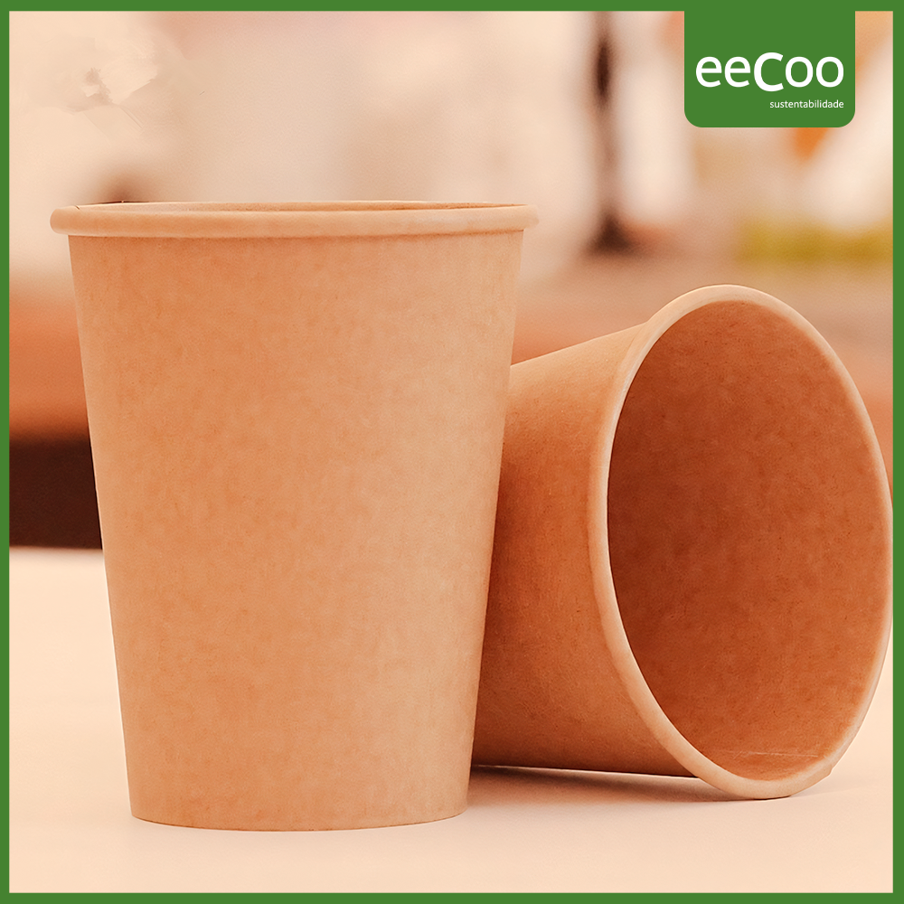 Copo de papel 240 ml biodegradável e compostável – 50 un
