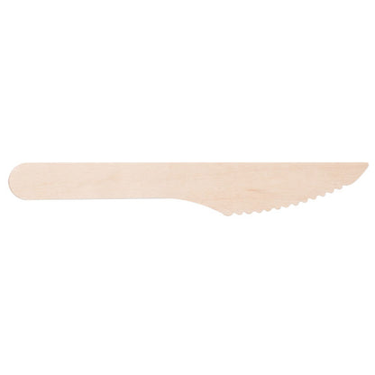 Faca de madeira 16cm biodegradável e compostável - 100 un