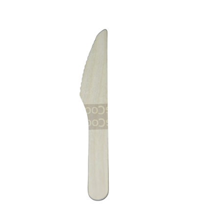 Faca de madeira 16cm biodegradável e compostável - 100 un