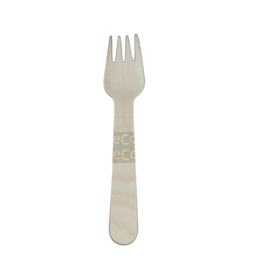 Garfo de madeira 16cm biodegradável e compostável – 100 un
