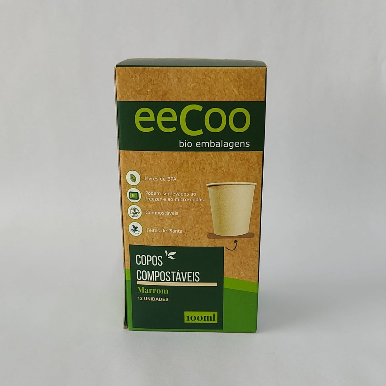 Kit Copos de Papel 100 ml para Festas – Biodegradáveis (12 unidades)