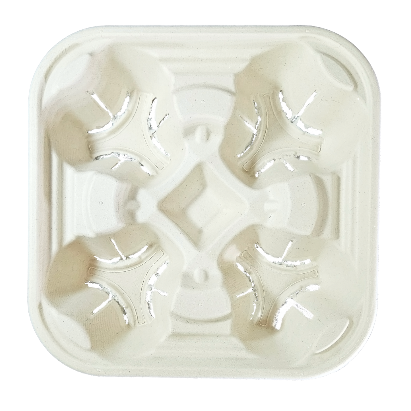 Suporte para 4 copos biodegradável e compostável - 75 un