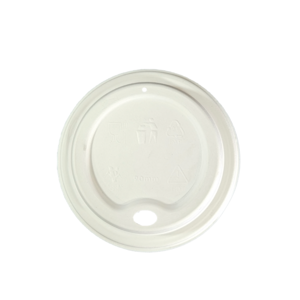 Tampa biodegradável e compostável para copo 330 ml - 50 un