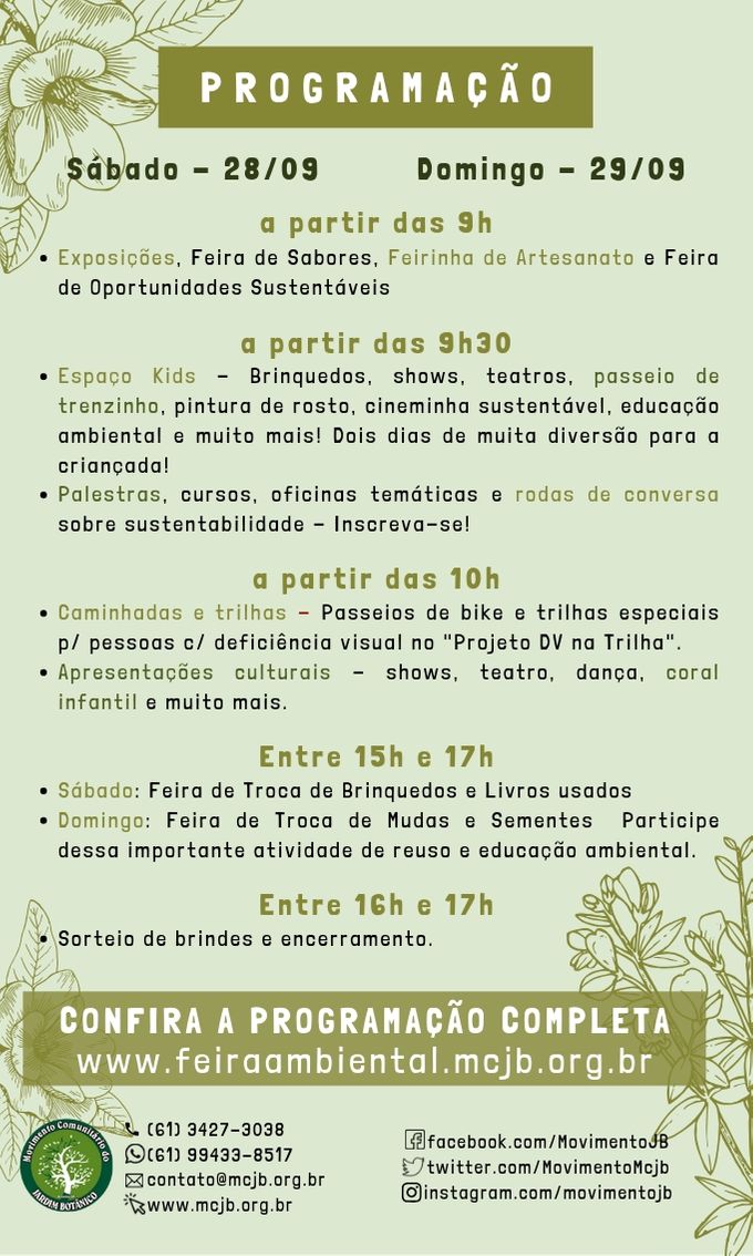 Programacao Evento Feira Jardim Botanico - eeCoo sustentabilidade