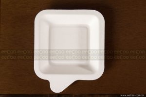 Mini prato quadrado polpa compostável 10,16cm - eeCoo sustentabilidade